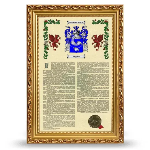 Angove Armorial History Framed - Gold