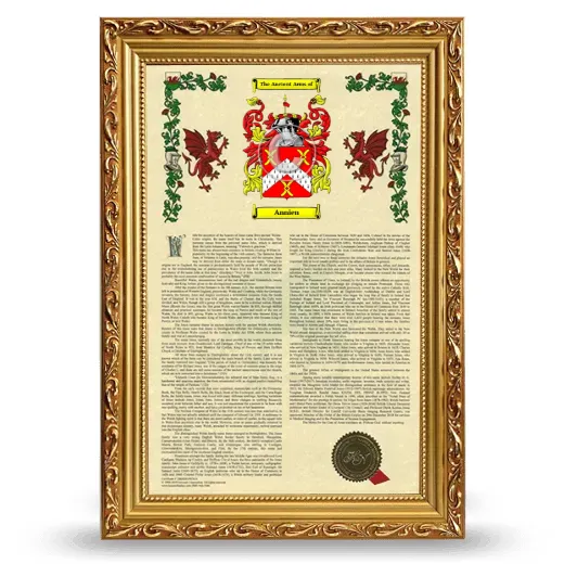 Annien Armorial History Framed - Gold
