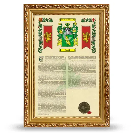 Antick Armorial History Framed - Gold