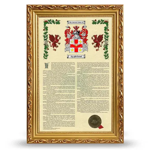 Ap plethend Armorial History Framed - Gold
