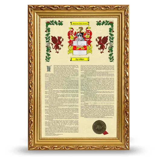 Ap robyn Armorial History Framed - Gold