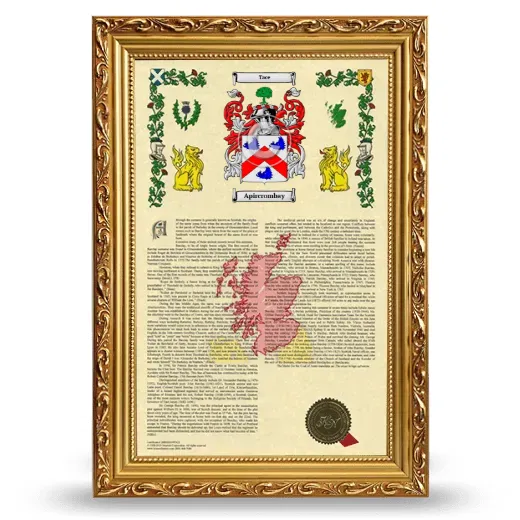 Apircrombay Armorial History Framed - Gold
