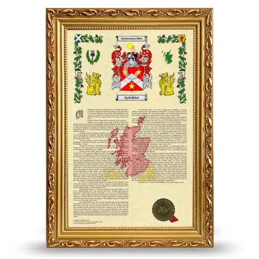 Apirdeint Armorial History Framed - Gold