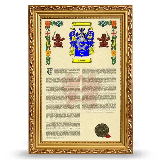 Appilby Armorial History Framed - Gold
