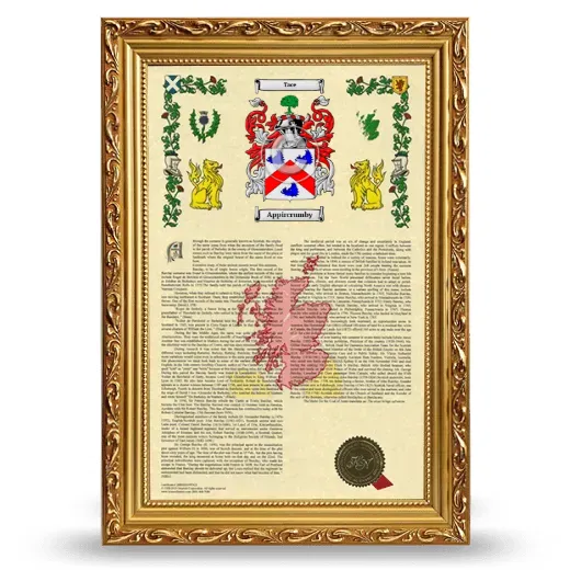 Appircrumby Armorial History Framed - Gold