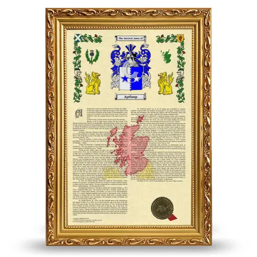 Apthorp Armorial History Framed - Gold