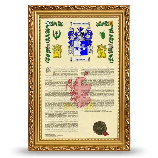 Apthorpe Armorial History Framed - Gold
