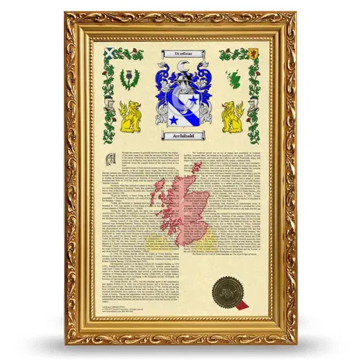 Archibald Armorial History Framed - Gold