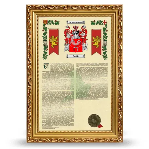 Archie Armorial History Framed - Gold