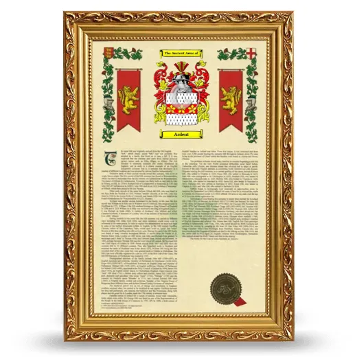 Ardent Armorial History Framed - Gold
