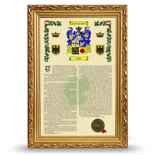 Aren Armorial History Framed - Gold