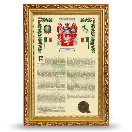 Armao Armorial History Framed - Gold