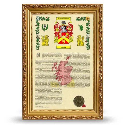 Artan Armorial History Framed - Gold