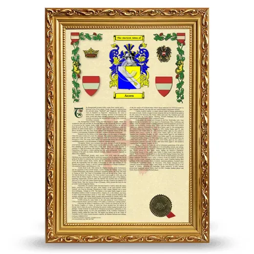 Arzen Armorial History Framed - Gold