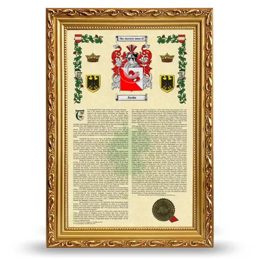 Arzio Armorial History Framed - Gold