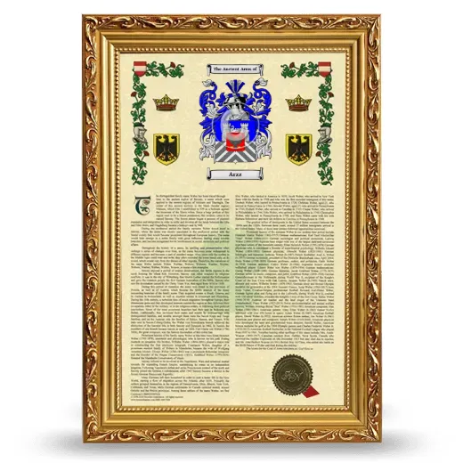Arzz Armorial History Framed - Gold