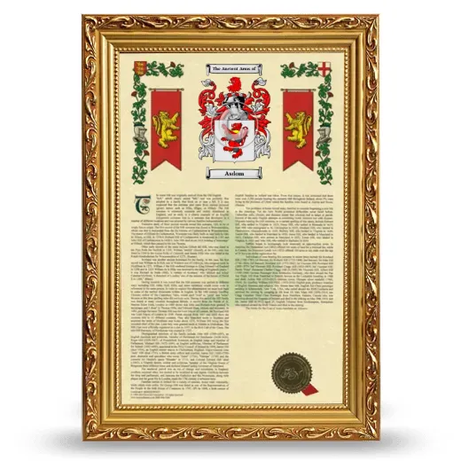 Asdom Armorial History Framed - Gold