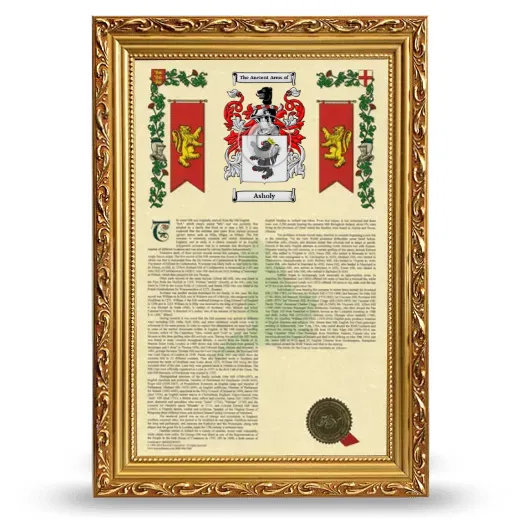 Asholy Armorial History Framed - Gold