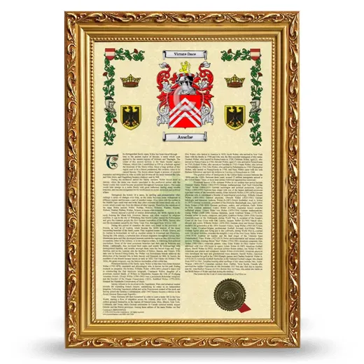 Assche Armorial History Framed - Gold