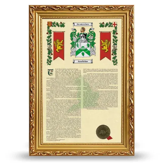 Asselstine Armorial History Framed - Gold