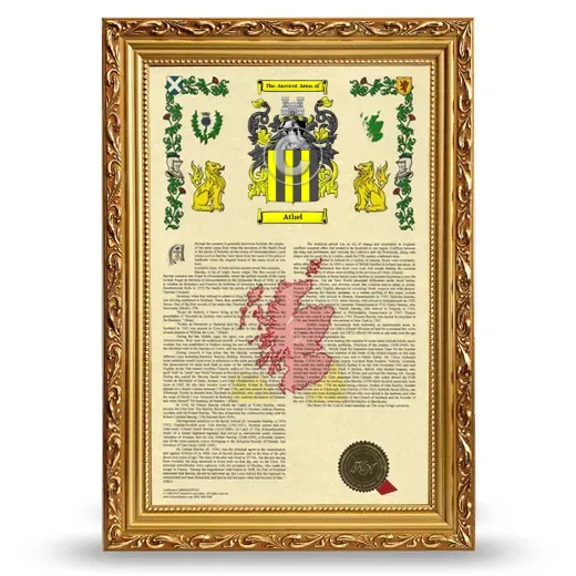 Athel Armorial History Framed - Gold