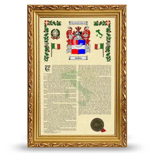 Audino Armorial History Framed - Gold