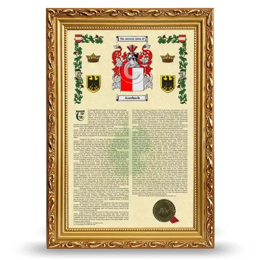 Auerbach Armorial History Framed - Gold