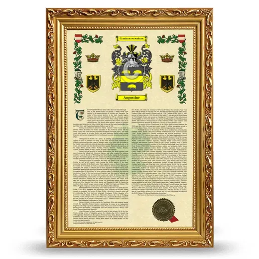 Augustine Armorial History Framed - Gold