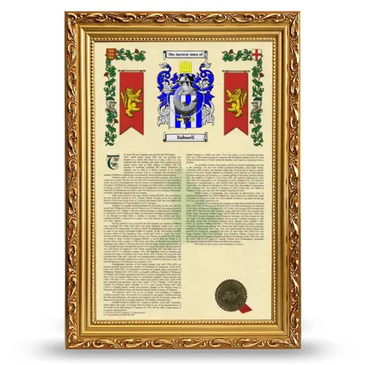 Babwell Armorial History Framed - Gold