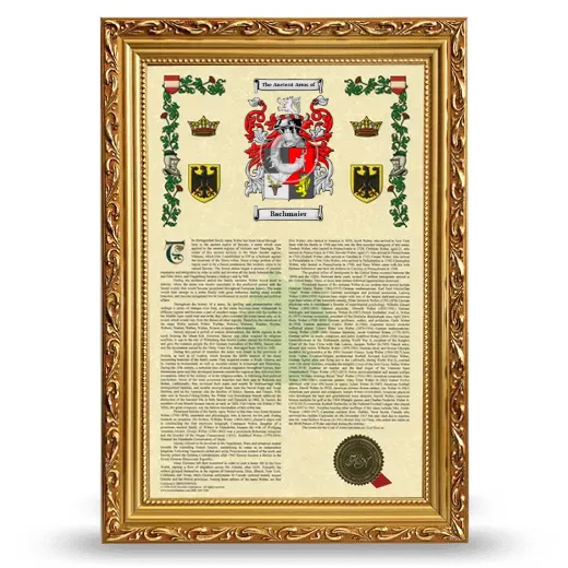 Bachmaier Armorial History Framed - Gold