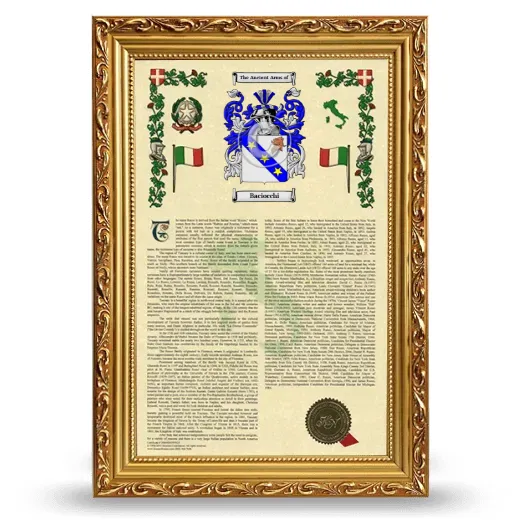 Baciocchi Armorial History Framed - Gold