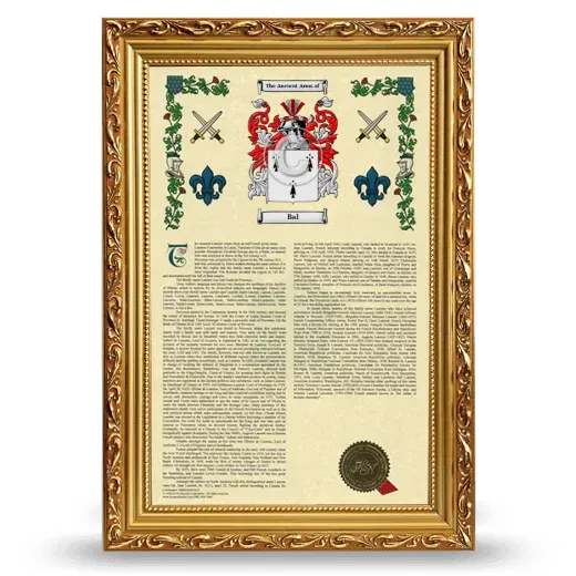 Bal Armorial History Framed - Gold