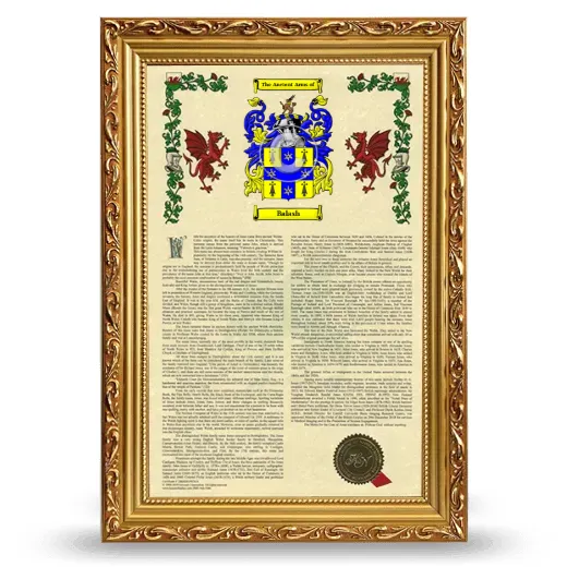 Balash Armorial History Framed - Gold
