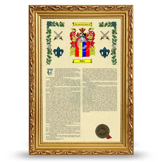 Balat Armorial History Framed - Gold
