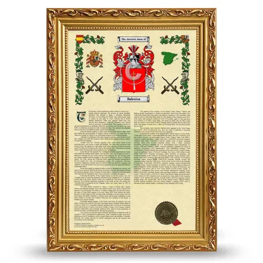 Balestra Armorial History Framed - Gold