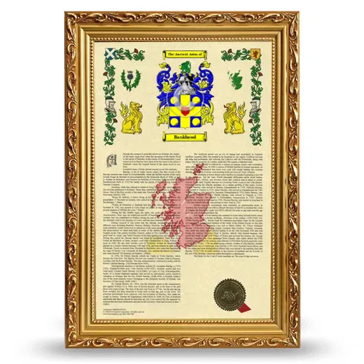 Bankhead Armorial History Framed - Gold