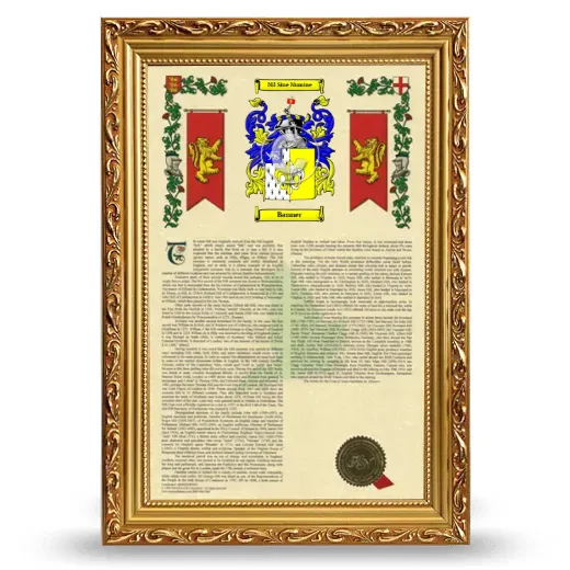 Banner Armorial History Framed - Gold