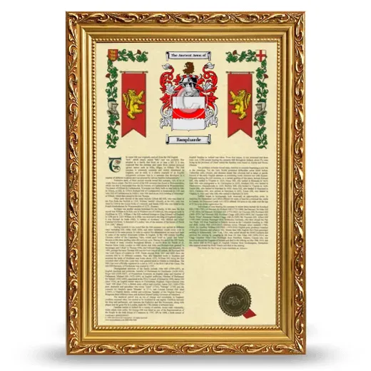 Banpharde Armorial History Framed - Gold