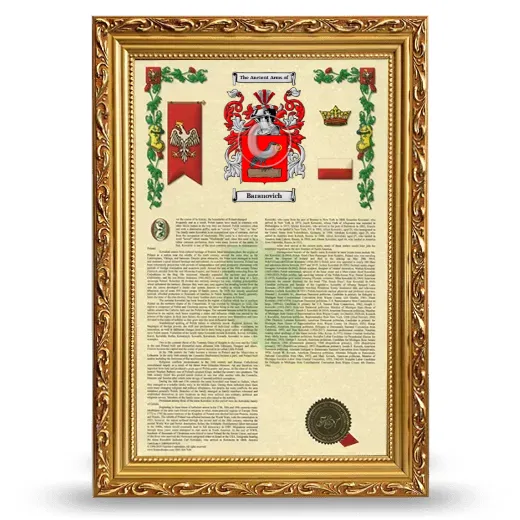 Baranovich Armorial History Framed - Gold