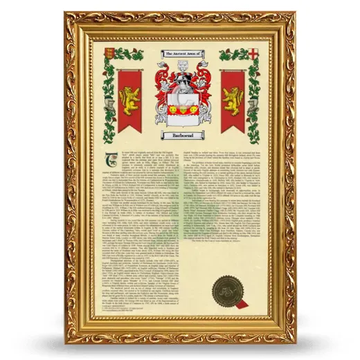 Barboend Armorial History Framed - Gold