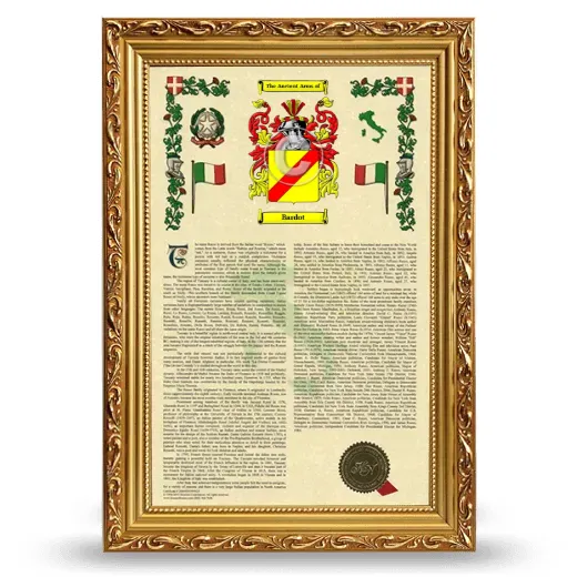 Bardot Armorial History Framed - Gold