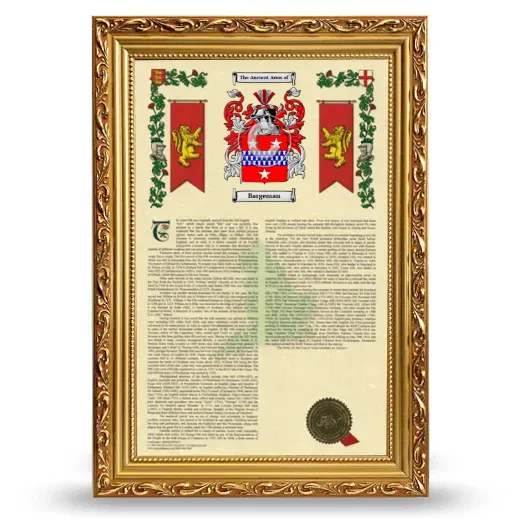 Bargeman Armorial History Framed - Gold