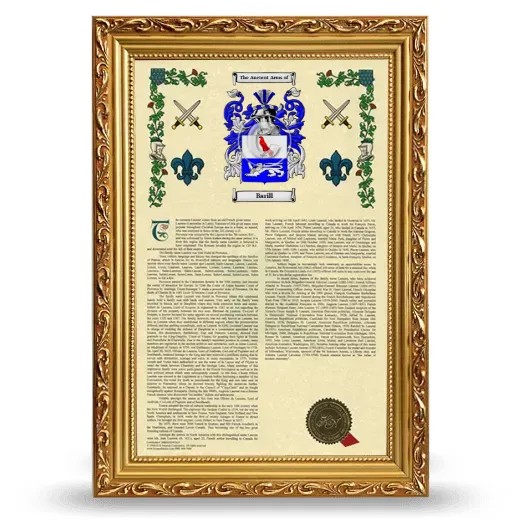 Barill Armorial History Framed - Gold