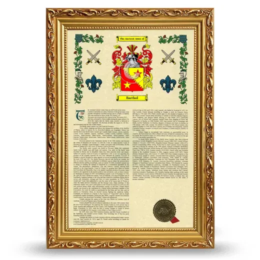 Barthol Armorial History Framed - Gold