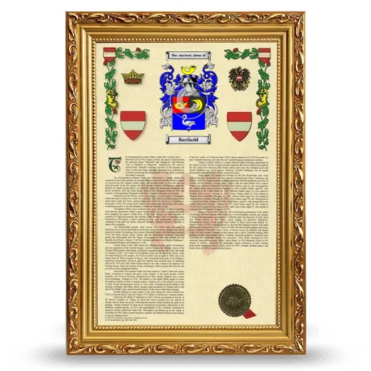 Barthold Armorial History Framed - Gold
