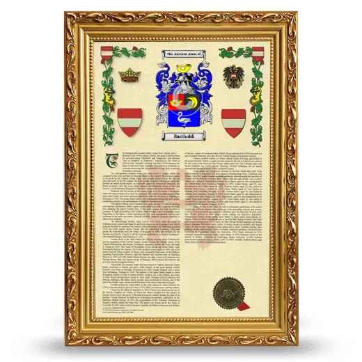 Bartholdi Armorial History Framed - Gold