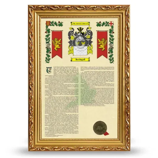 Bartingall Armorial History Framed - Gold