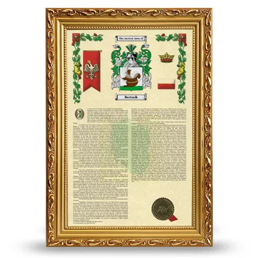 Bartosik Armorial History Framed - Gold