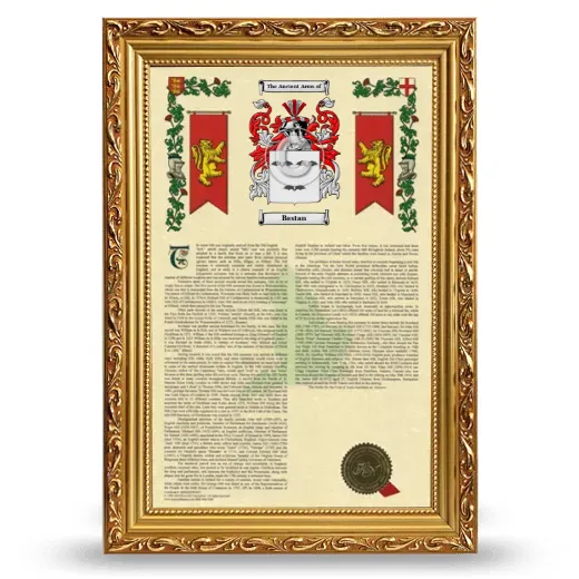 Bastan Armorial History Framed - Gold
