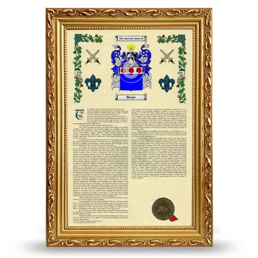 Basye Armorial History Framed - Gold